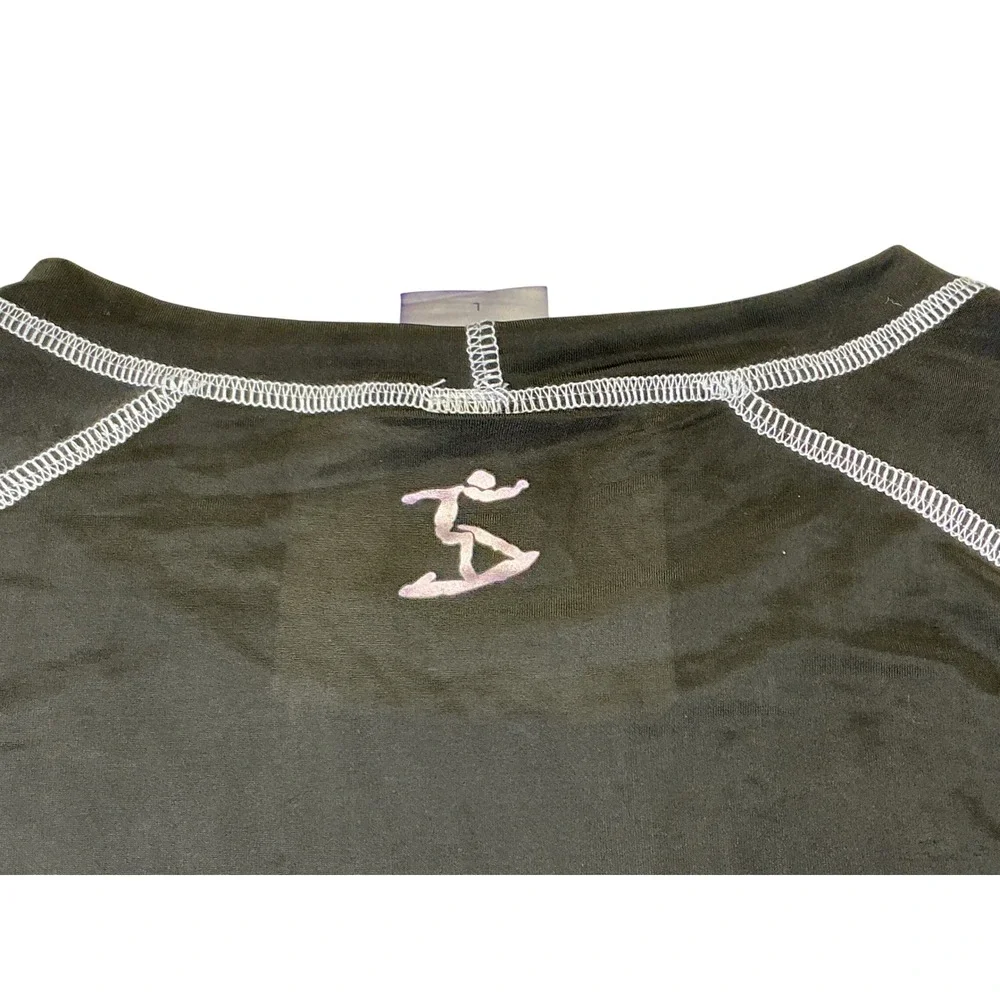 Uzzi Active Wear‎ UPF 50+ Rash Guard Shirt Large Black Long Sleeve Swim Surf